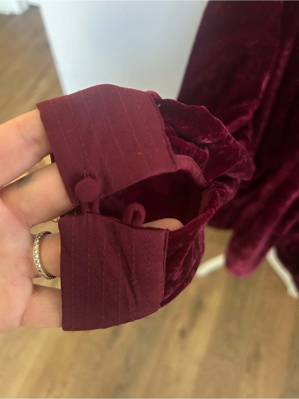 Free People Choose Me Velvet Mini Dress in Burgundy - Picture 6 of 12